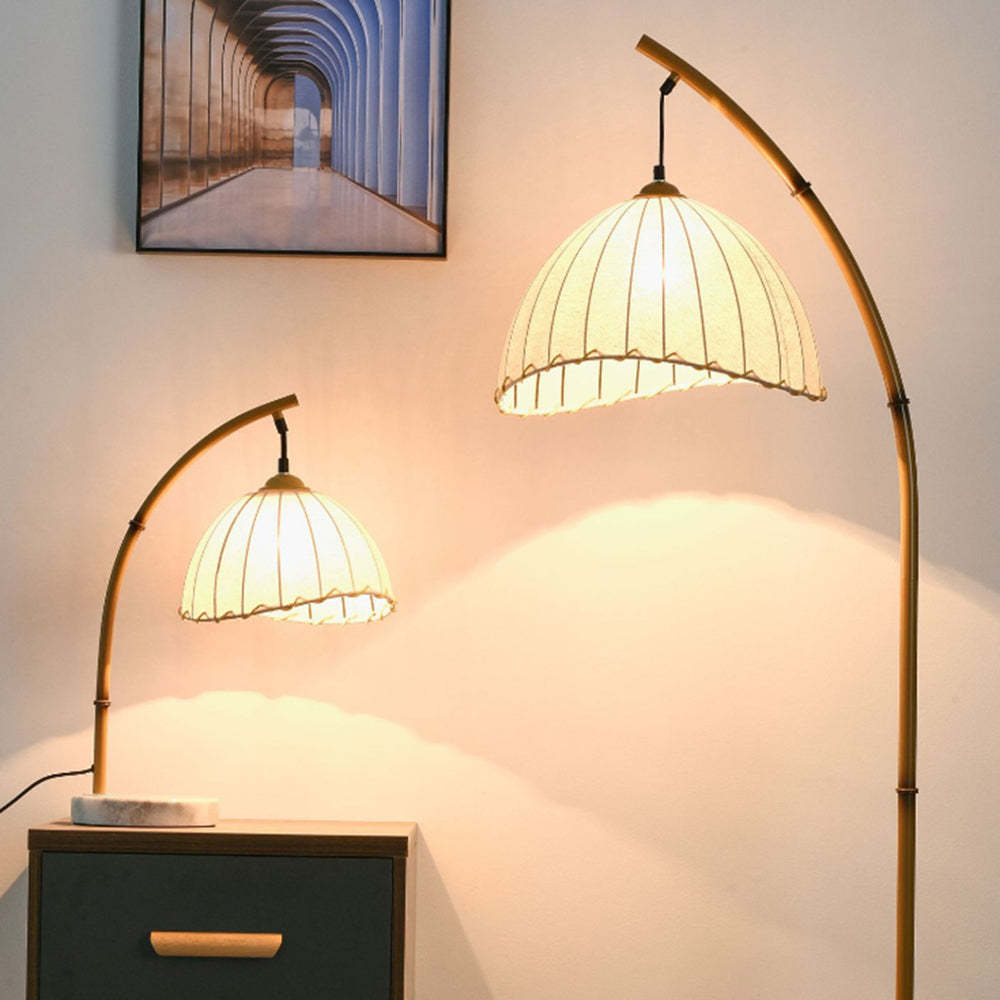 Ozawa floor lamps: bamboo style & fabric shade.