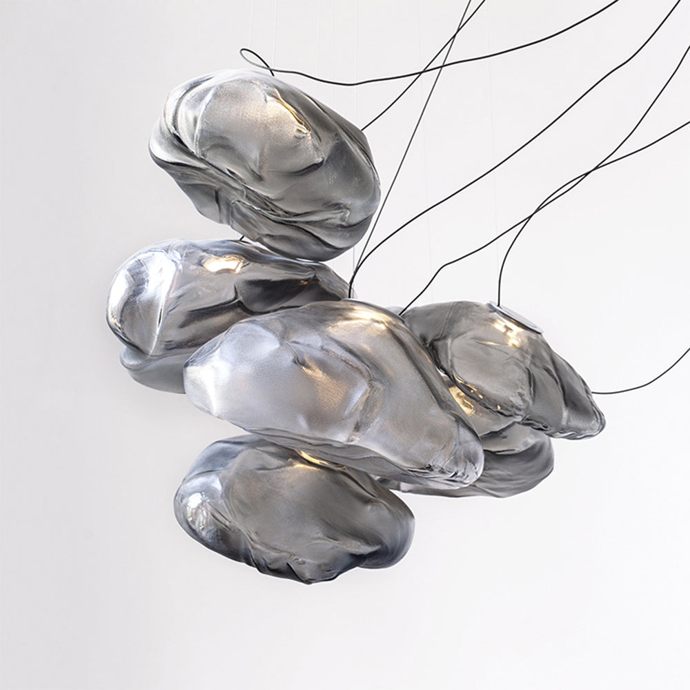 Byers spherical pendant light, gray glass.