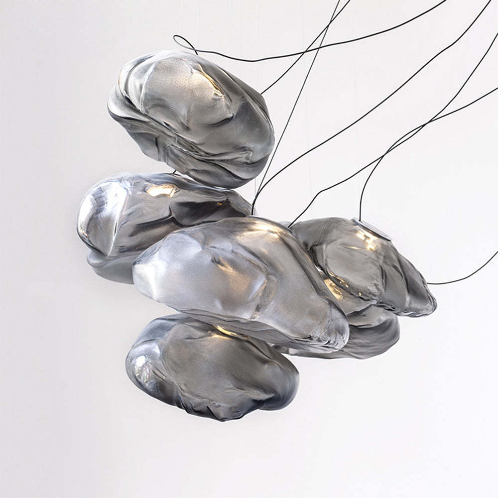 Byers spherical pendant light, gray glass.