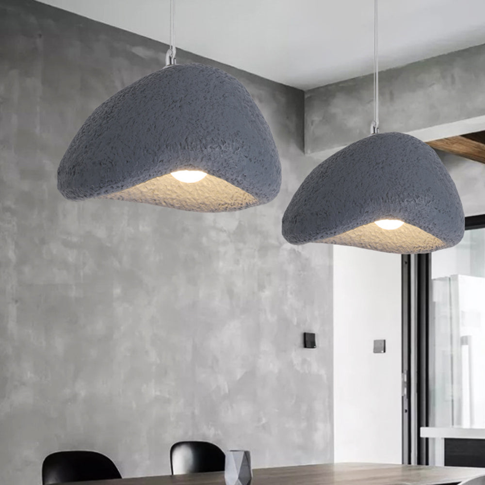 Byers grey resin bread pendant lights for dining room.
