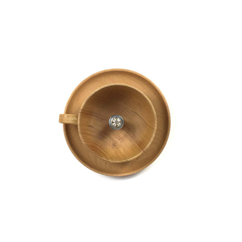 Cairns Wood Cup Flush Mount Ceiling Light, Top View
