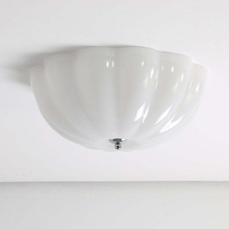 Quinn Modern Ceiling Light, white glass, metal fixture