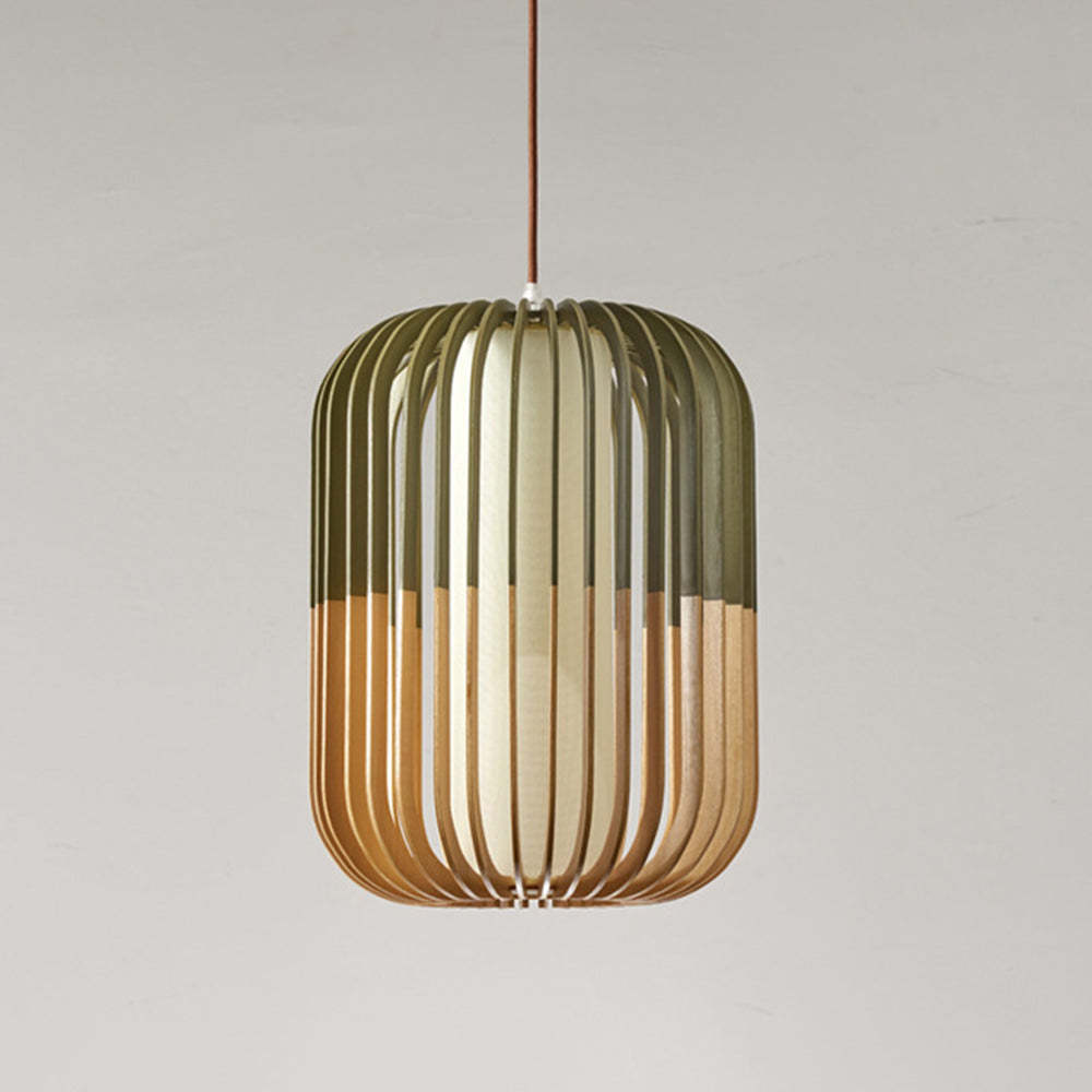 Ozawa Wood & Fabric Birdcage Pendant Light