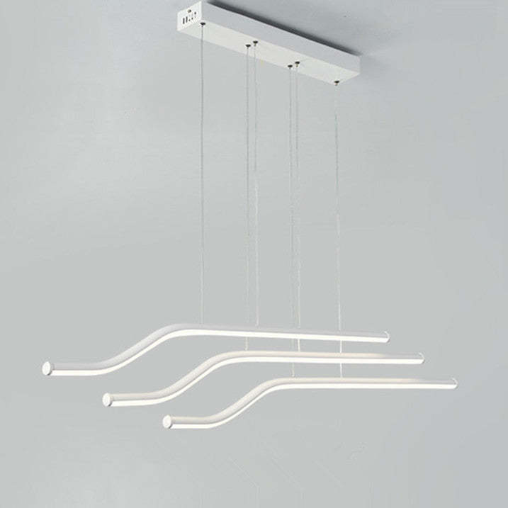 White Louise Tri-Curved Pendant Light
