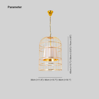 Alessio Gold Bird Cage Pendant Light dimensions