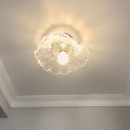 Carins Flower Ceiling Light, Glass Flush Mount