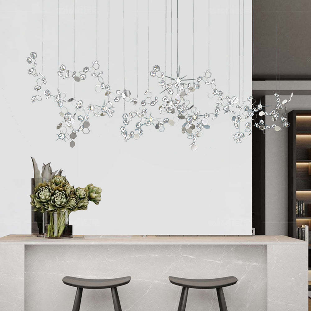 Olivia Crystal Chandelier in Modern Living Room
