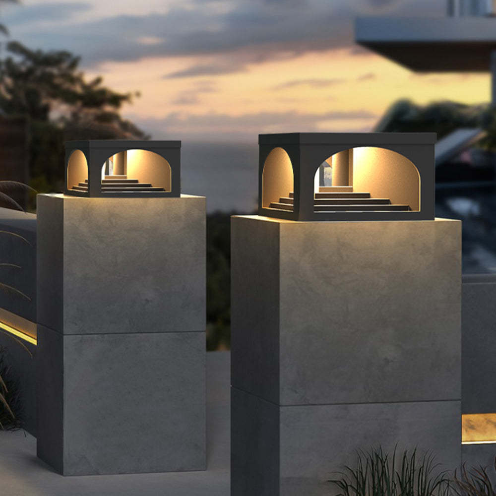 Riley Modern Stair Outdoor Pillar Lights with warm light