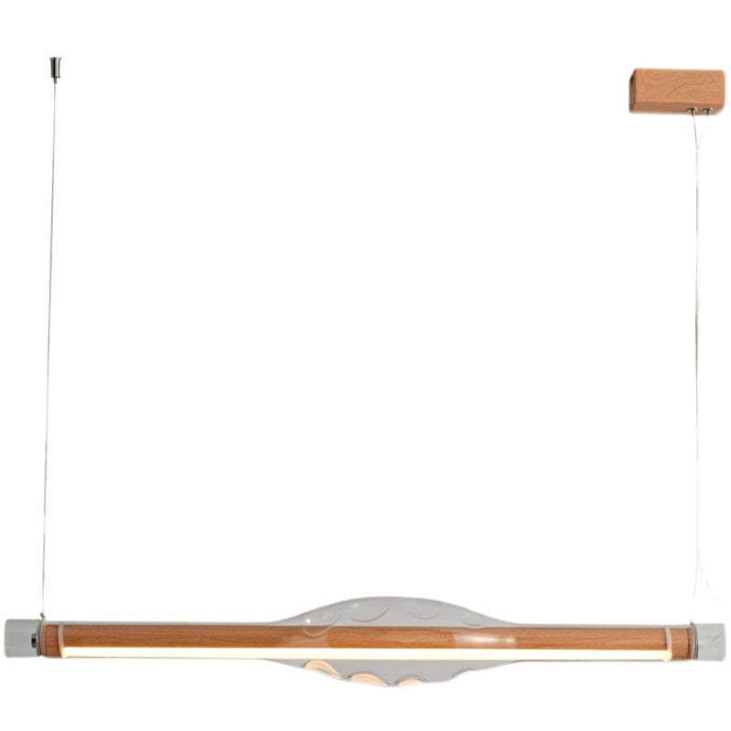 Modern Edge Pendant Light with Wooden and Acrylic Design