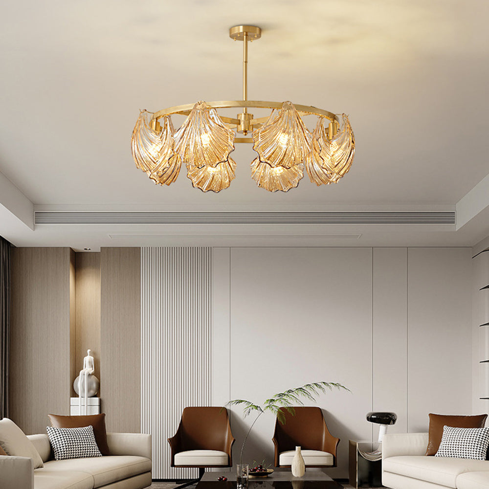 Kirsten Gold Pendant Light in Modern Living Room