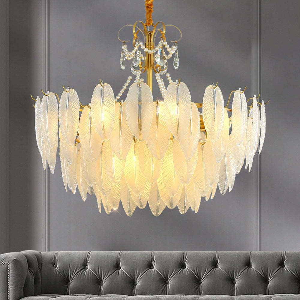 Kirsten Pearl Chandelier - Feather design, living room lighting