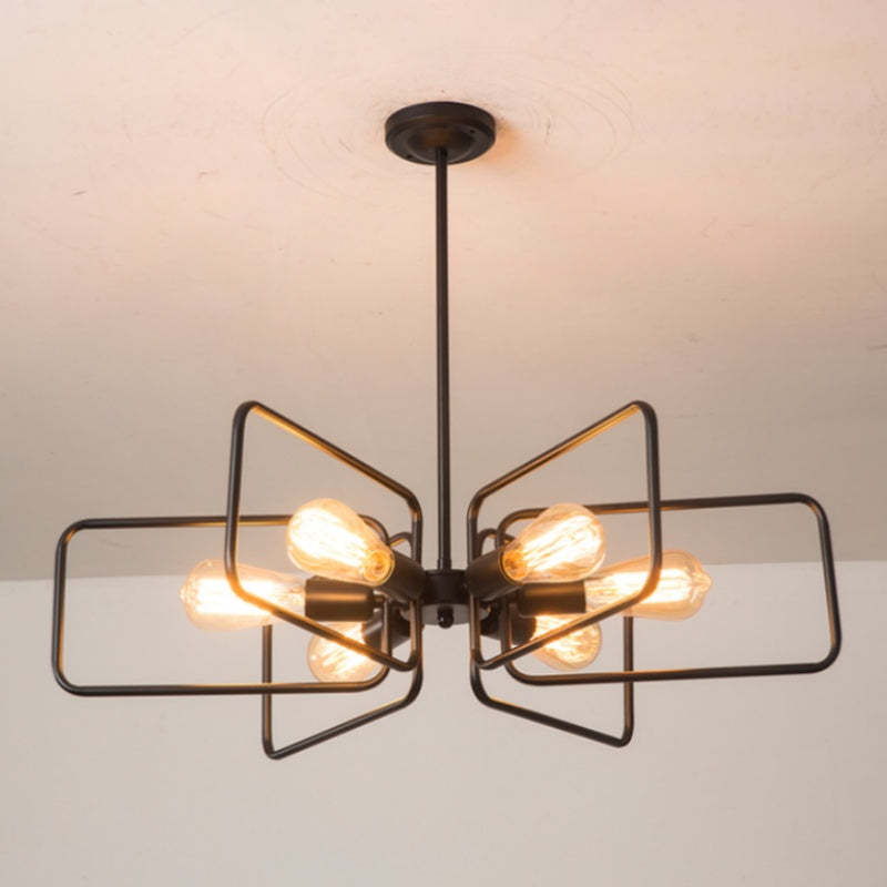 Alessio Industrial Chandelier: Modern metal lighting fixture