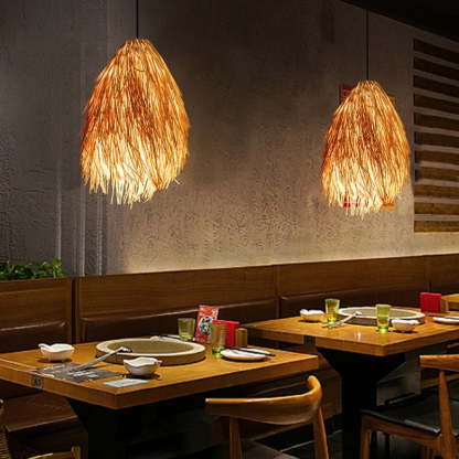 Muto rattan pendant lights illuminate restaurant, Las Sola
