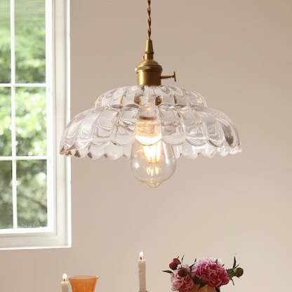 Hailie Vintage Pendant Light with glass shade