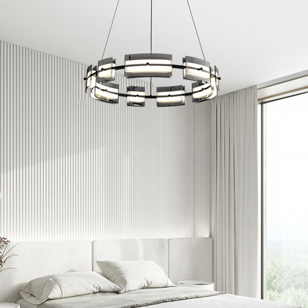 Modern bedroom with Evette pendant light