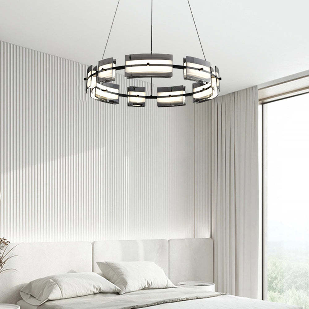 Modern bedroom with Evette pendant light