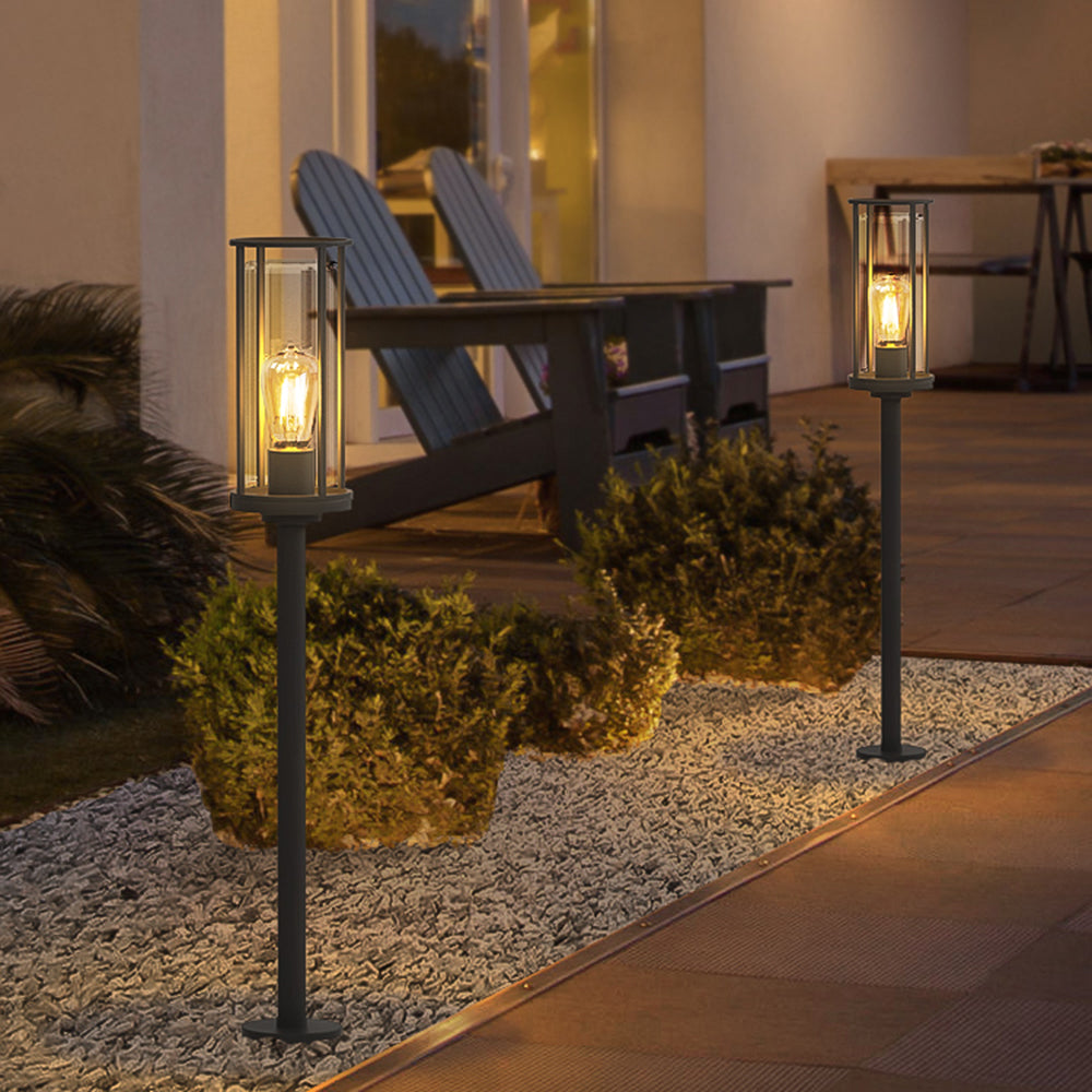 Pena path lights illuminating garden at night