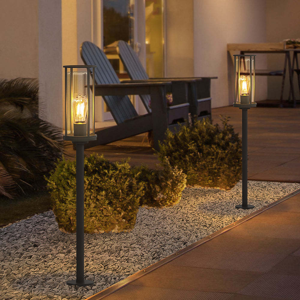 Pena path lights illuminating garden at night