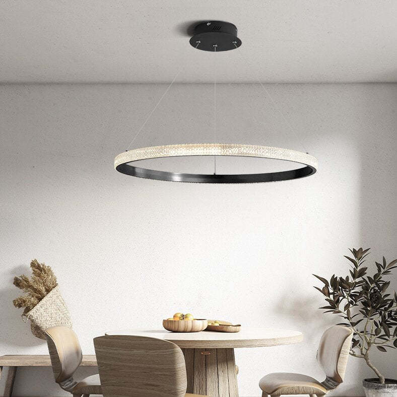 Kirsten Modern Ring LED Pendant Light over dining area