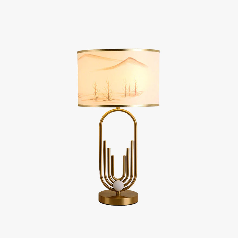 Sano Table Lamp with Landscape Shade, Bedroom Lighting