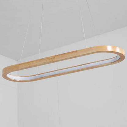 Ozawa oval wood pendant light for modern dining room