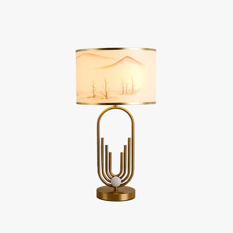 Sano Table Lamp with Landscape Shade, Bedroom Lighting