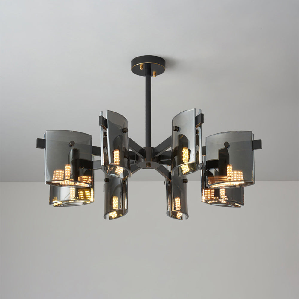 Evette pendant light, minimalist design, copper and glass