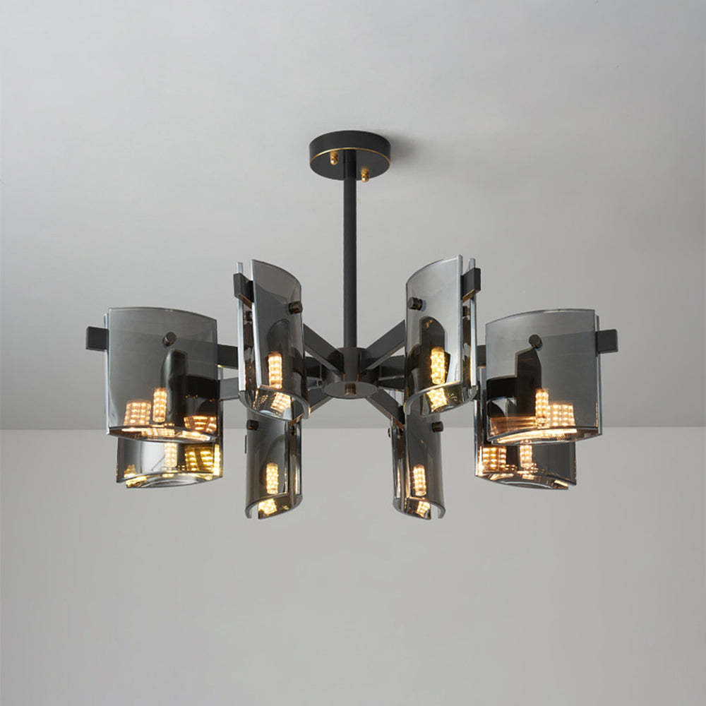 Evette pendant light, minimalist design, copper and glass