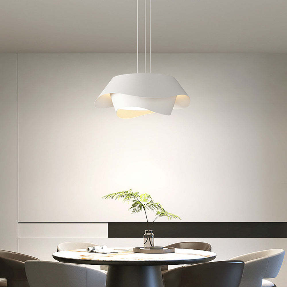 Bella flower pendant light above dining table