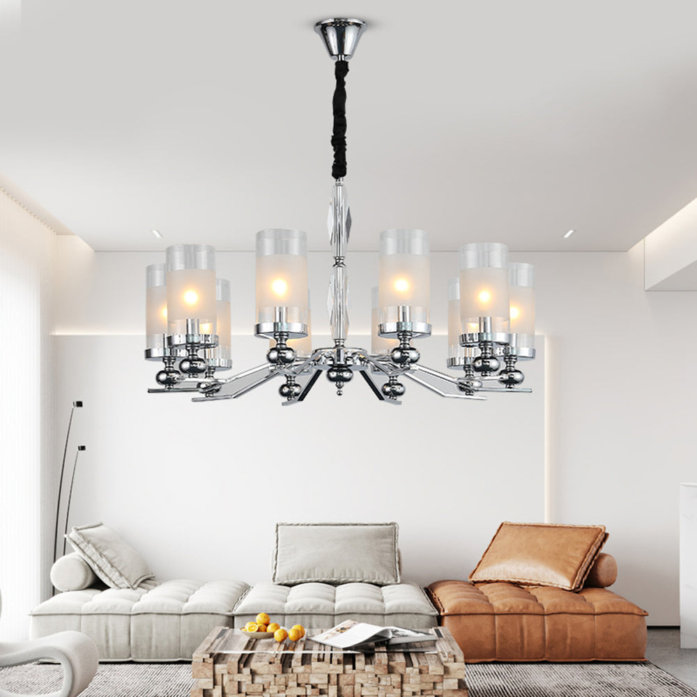 Alessio Chandelier, Retro Metal Glass Lamp for Living Room