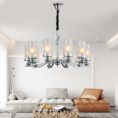 Alessio Chandelier, Retro Metal Glass Lamp for Living Room