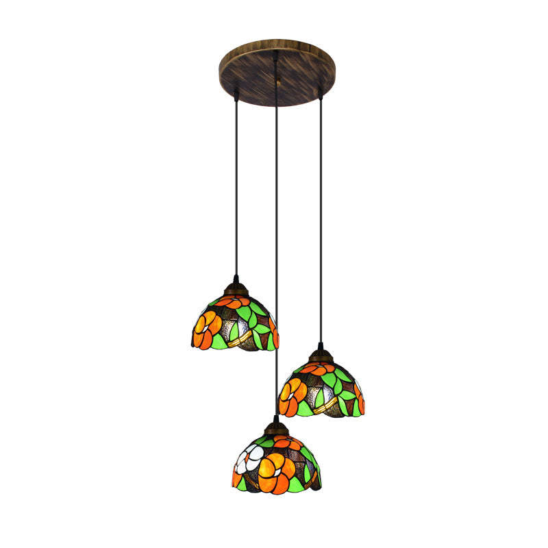 Eryn Vintage Pendant Light, colorful glass shades