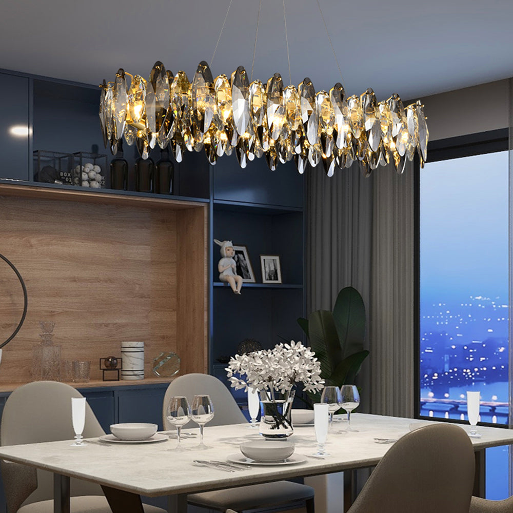 Marilyn crystal pendant light in a dining room setting
