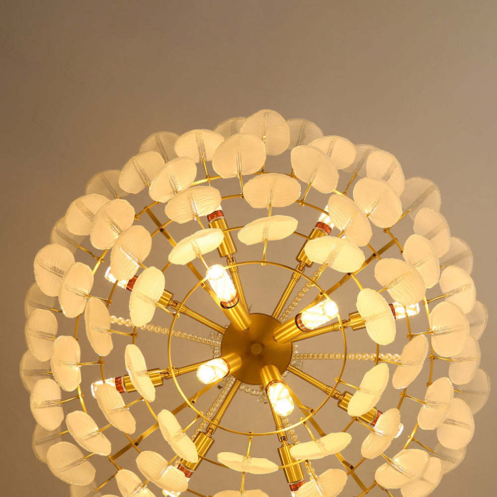 Kirsten Pearl Glass Metal Chandelier - Overhead view