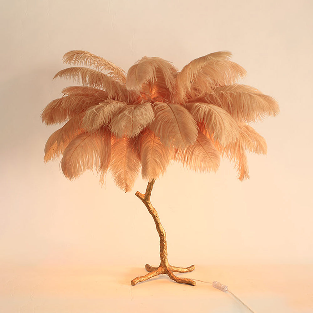 O'Moore Nordic Luxury Unique Ostrich Feather Floor Lamp/Table Lamp