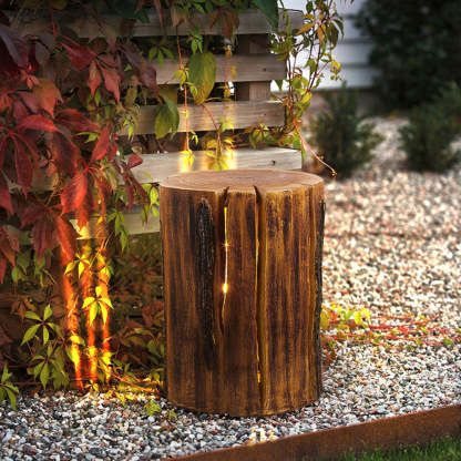 Orr wood outdoor floor lamp table