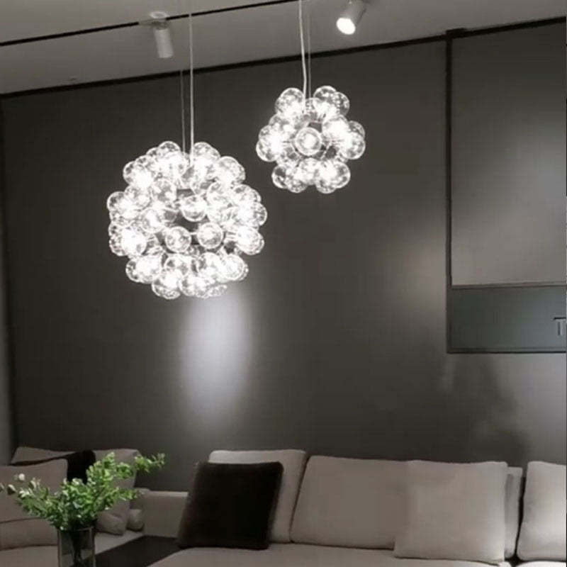 Alessio LED Pendant Lights in living room setting.