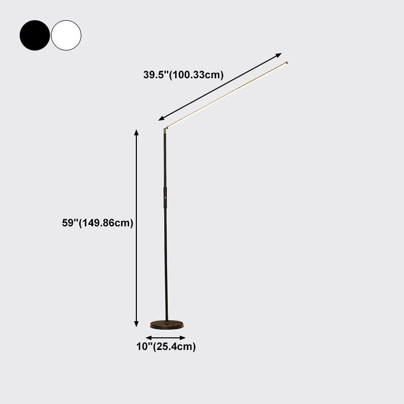 Edge floor lamp dimensions, 59 inch height, modern metal design