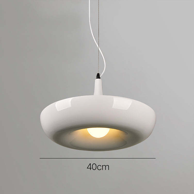 White Nest Pendant Light, 40cm. Modern ceiling lighting fixture.