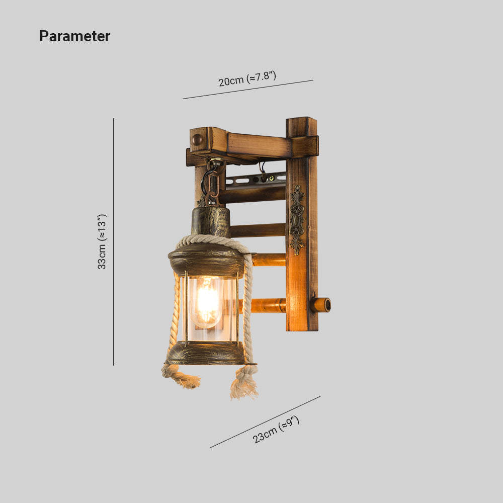 Dimensions of Austin Vintage Lantern Wall Lamp