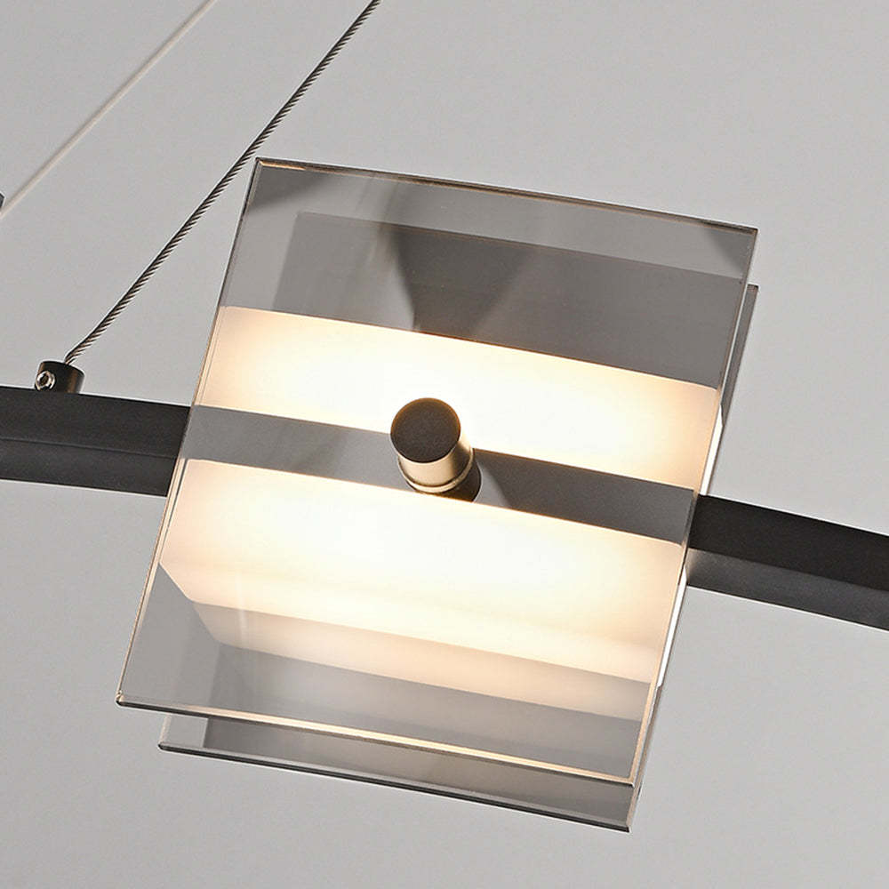 Evette pendant light close-up, copper and glass details