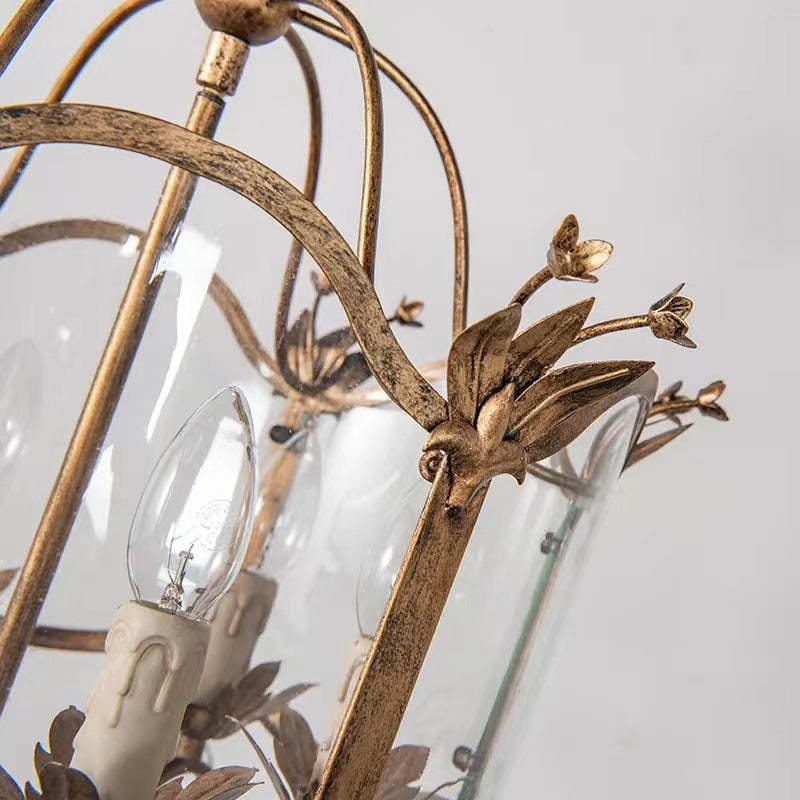 Silva Vintage Cage Pendant Light floral detail