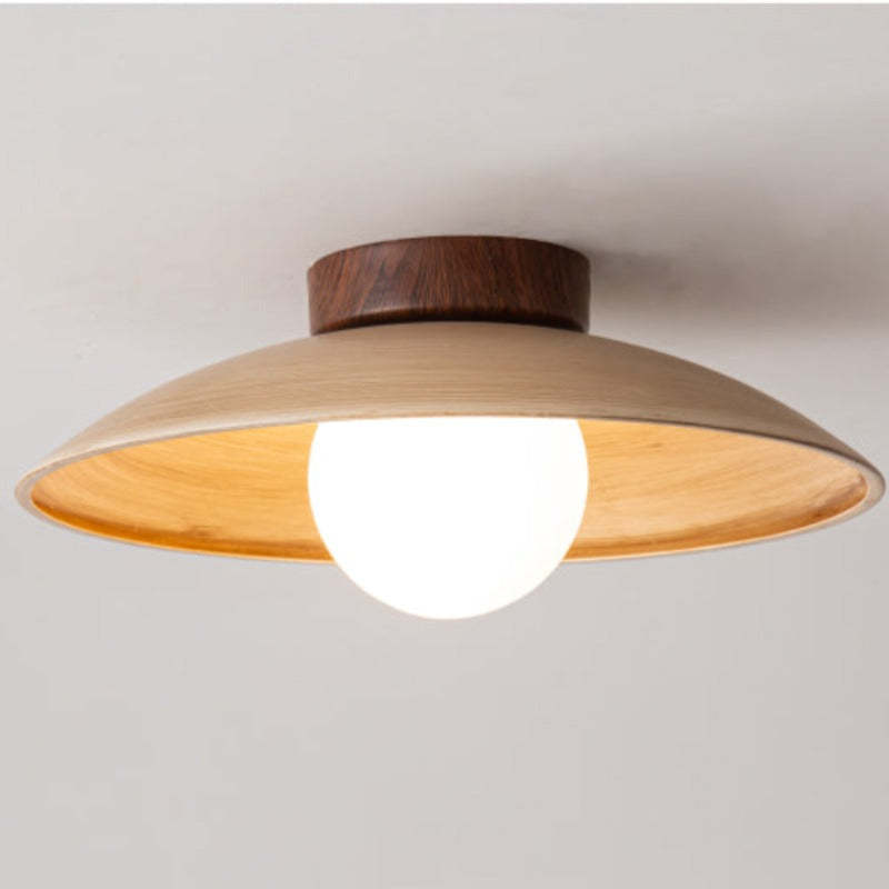 Ozawa Ceiling Light - Wood and Metal Flush Mount
