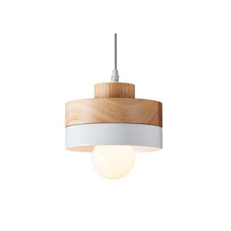 Morandi Pendant Light - Wooden and White Shade