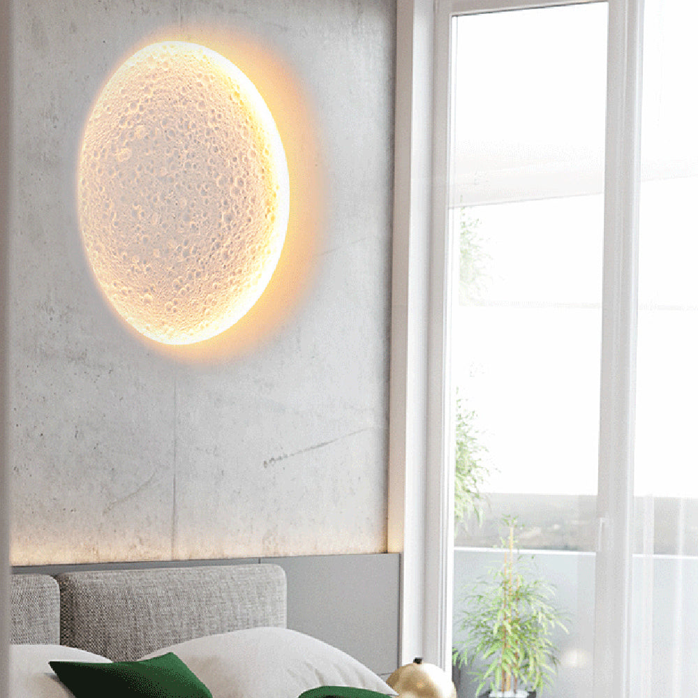 Elif Moon Wall Lamp: Modern bedroom lighting solution Elif Decorative Moon Metal Gypsum Wall Lamp