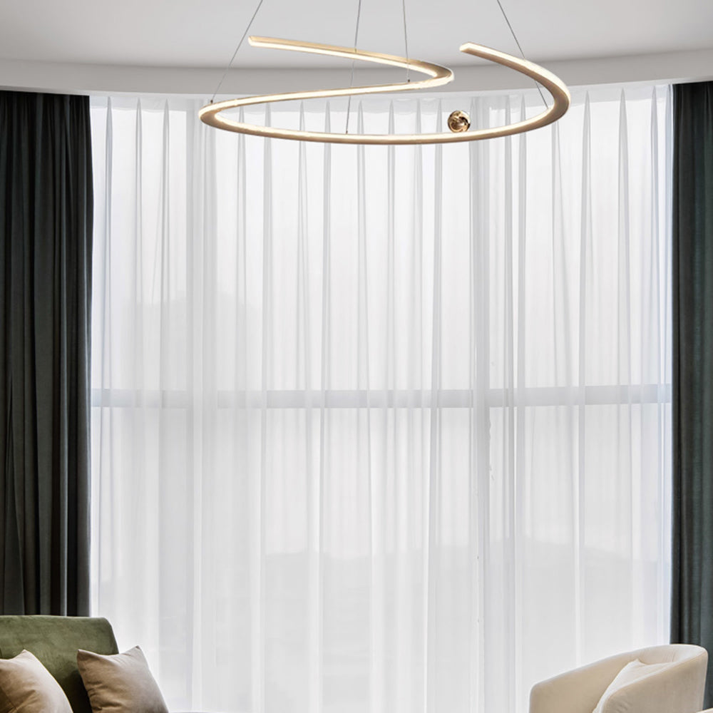 Louise Linear Pendant Light in Modern Living Room.