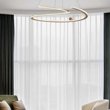 Louise Linear Pendant Light in Modern Living Room.