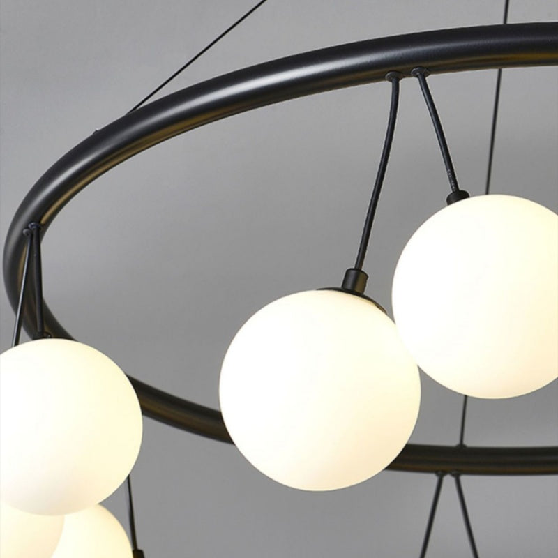 Valentina Nordic Chandelier - Close-up of glass globe lights