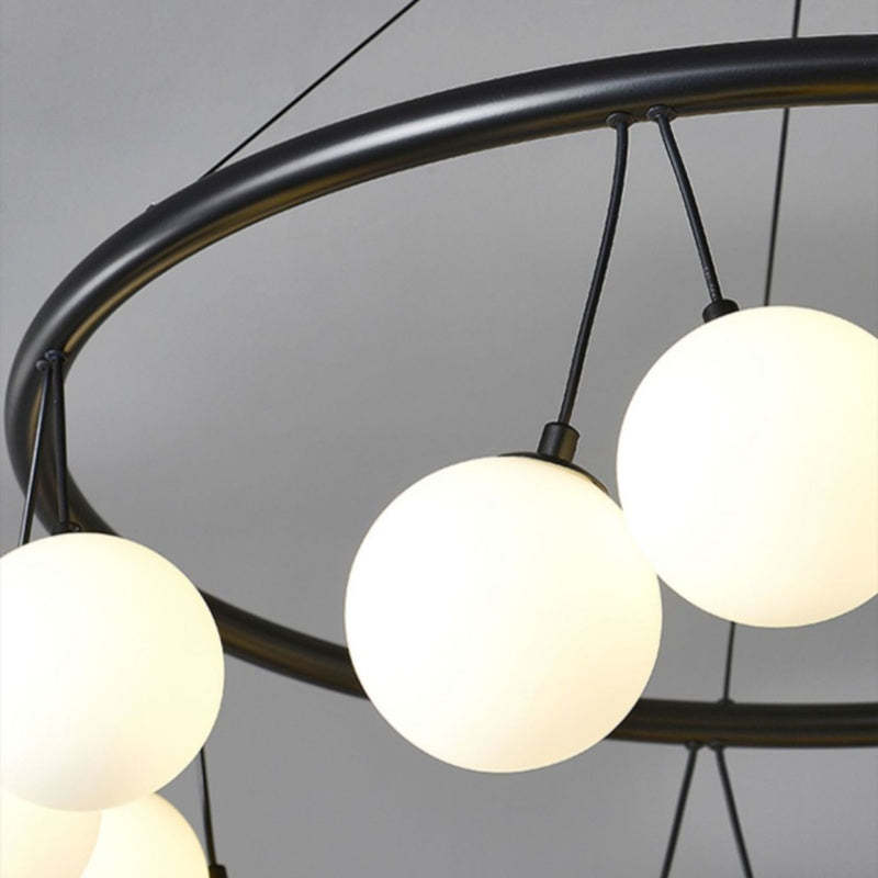 Valentina Nordic Chandelier - Close-up of glass globe lights