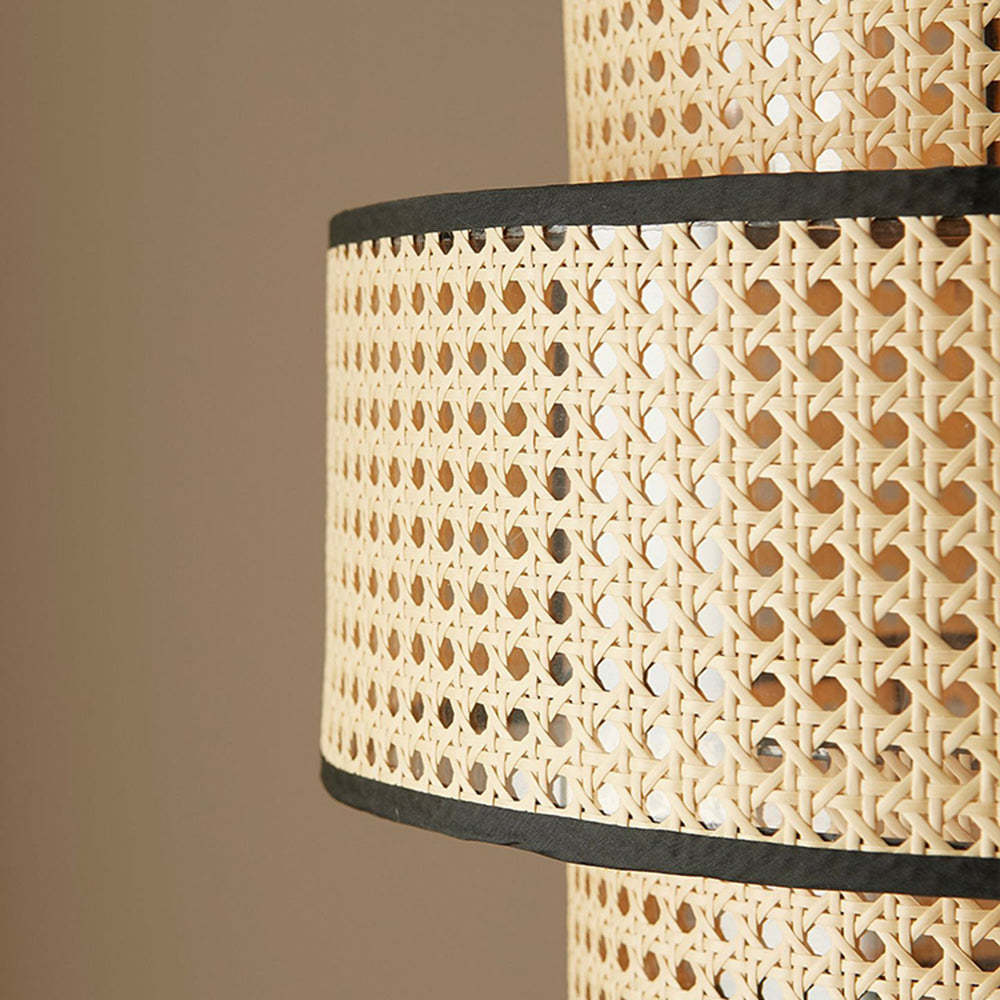 Close-up Ritta Japanese Rattan Pendant Light detail, woven texture